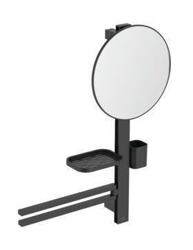 IDS Accessoir-Bar M700 mit Spiegel d= 320mm silk black IDEAL STANDARD