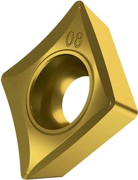 Drehwendeschneidplatte ISO CCGT 060202E-SF3:T8315 D.2,8mm PVD beschichtet Gold - VPE: 10