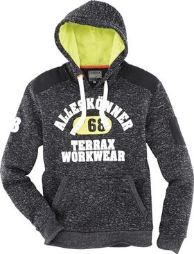 Strickfleecehoody Terrax Workwear Größe XL schwarz melange/limette/orange TERRAX