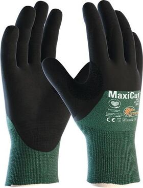 Schnittschutzhandschuhe MaxiCut®Oil™ 44-305 Größe 9 grün/schwarz EN 388 PSA-Kategorie II ATG - VPE: 12