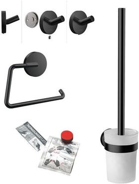 Emco WC-Set ROUND PapHal. Bürstengarnitur Haken schwarz EMCO