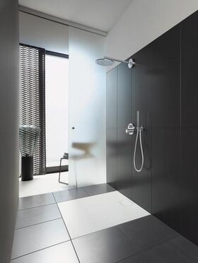 Duravit Brausearm m Wandbefestigungsplatte rd Ros 385mm ch
