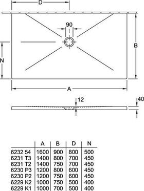 V&B Duschwanne SUBWAY INFINITY R-eck mit Antirutsch 1400x750x40mm we