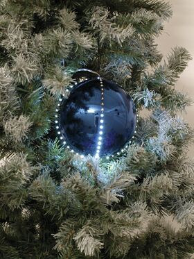 EUROPALMS LED Snowball 15cm, dunkelblau