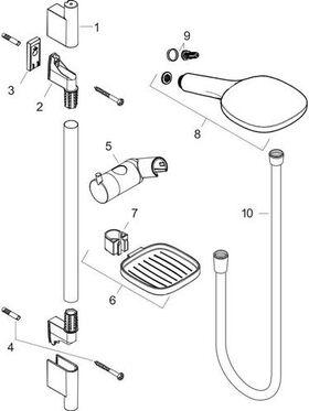 Brauseset RAINDANCE SELECT E 120 3jet Bsta Unica´S Puro 650mm weiß/chrom