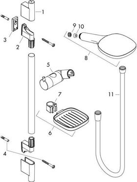 Brauseset RAINDANCE SELECT E 120 3jet EcoS Vers. Bsta Unica´S Puro 90cm we/chr