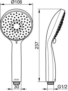 Keuco Handbrause ELEGANCE Normal- Softstrahl vc KEUCO