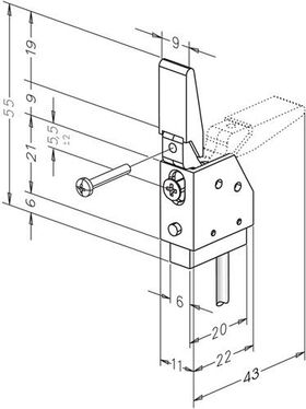 Riegelschaltkontakt 878 o. Schließbl. 4 m ASSA ABLOY