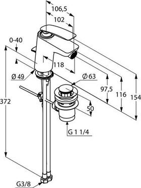Kludi Bidet-Einhandmischer BALANCE DN 15 chr