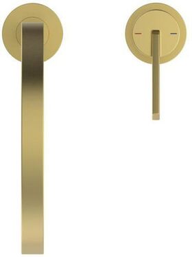IDS 2-Loch-Küchenarmatur GUSTO eck Auslauf Ausladung 204mm brushed gold IDEAL STANDARD