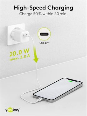 USB-C™ PD GaN Schnellladegerät Nano (20 W) weiß, Weiß- VPE: 1