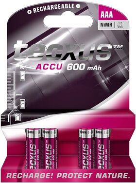 AAA (Micro)/HR03 Akku - 600 mAh, 4 Stk. im Blister- VPE: 1
