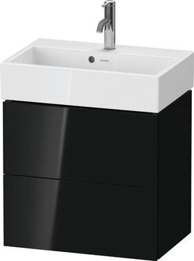 Duravit WTU Compact L-CUBE 544x584x391mm 2 Schubk schwarz hochglanz
