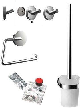 Emco WC-Set ROUND Papierhalter Bürstengarnitur Haken chrom EMCO