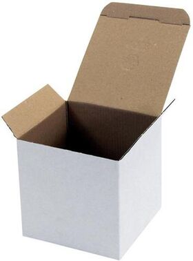 Faltschachtel 1-wellig Automatikboden Maße 118x118x115mm Qualität 1.1E weiß - VPE: 40