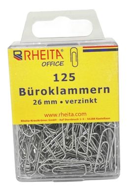Büroklammern 26 mm verzi 125St - 10 VPE