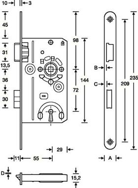 ZT-Einsteckschl.BB 20/ 55/72/8mm DIN R silber rd Kl 1 Ku.SSF