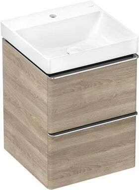 HG Waschtischunterschrank Xelu Q 480x605x475mm eiche natur Griff chrom