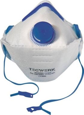 Atemschutzmaske Shark FFP2/V D NR m.Ausatemventil,faltbar 12 St./KT TECWERK - VPE: 12