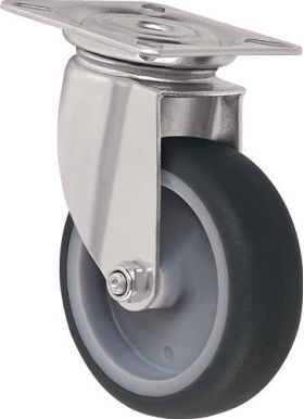 Lenkrolle D.100mm grau Trgf.100kg m.Platte TW