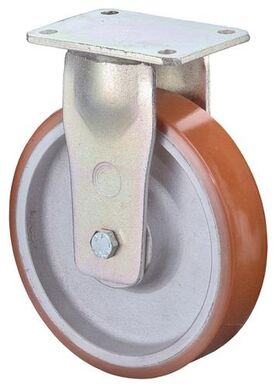 Schwerlast-Bockrolle D.250mm Trgf.1300kg Guß-PU Platte L138xB110mm BS ROLLEN