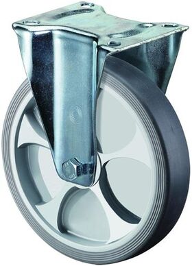 Bockrolle D.125mm Trgf.120kg thermopl.Ku.Platte L104xB80mm BS ROLLEN