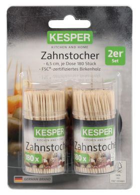 KESPER  Zahnstocher hängend 180St 2SZ - 6 VPE