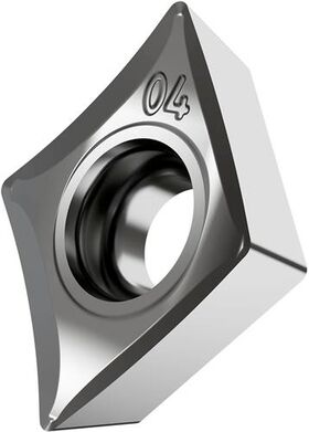 Drehwendeschneidplatte ISO ECGT 080304E-SF3:H07 Bohrungs-D. 3,4mm Farbe Silber - VPE: 10