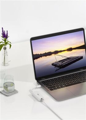 USB-C™-Ethernet-Adapter, weiß, RJ45-Buchse(8P2C)- VPE: 1