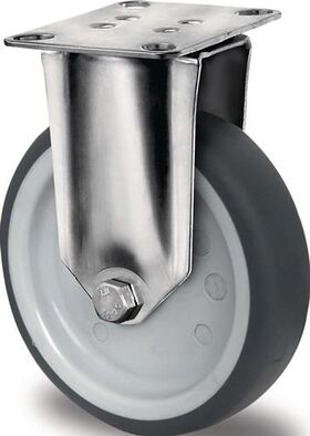 Bockrolle 100mm 135kg TPE Gleitlager VA 77x67mm PP PROMAT