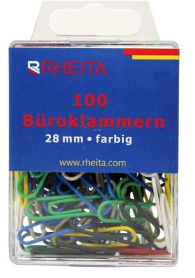 Büroklammern 28mm sort 100St - 10 VPE