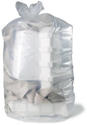 Abfallsack Premium Größe L Maße 800+500x1700mm S.80µ PE transparent Inhalt 500l - VPE: 50