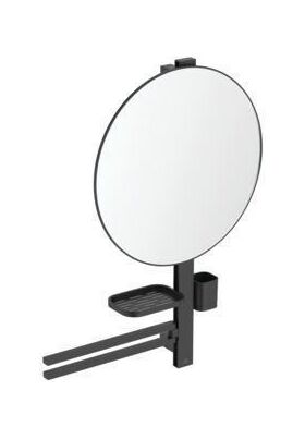 IDS Accessoir-Bar L800 mit Spiegel d= 500mm silk black IDEAL STANDARD