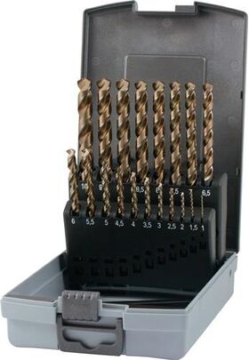 Spiralbohrer-Satz DIN 338 UNI D.1-10x0,5mm HSSE Co 5 19-tlg.