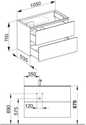 Keuco WTU EDITION 11 PLANNING 1050x700x535mm Kumme li ant sdm