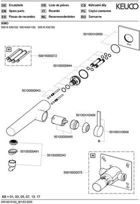 Keuco EH-WT-MI IXMO Pure UP Ausldg 197mm ES-fin
