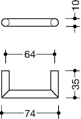 Möbelgriff 562.10B64 PA 92 grau ma 64mm D.10mm HEWI