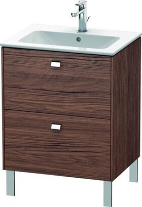 Duravit Waschtischunterbau BRIOSO Griffe chr 683x620x479mm nussbaum dunkel