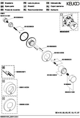Keuco Umstellventil IXMO UP f 3 Verbr Rosette rund sw ma
