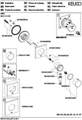 Keuco Absperrventil IXMO UP f 1 Verbr Rosette eckig sw ma