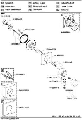 Keuco Umstellventil IXMO UP f 3 Verbr Rosette eckig sw ma