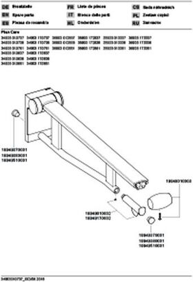 Keuco Stützklappgriff PLAN CARE WC 700mm alu sil-elo/we