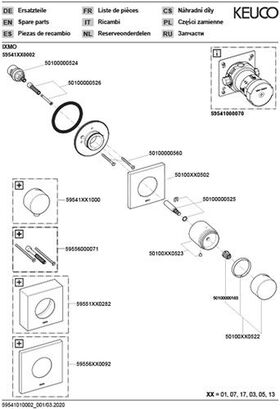 Keuco Absperrventil IXMO UP f 1 Verbr Ros ec Sw-chr gebü KEUCO