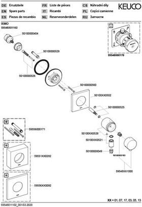 Keuco Umstellventil IXMO UP f 3 Verbr Ros ec Sw-chr gebü