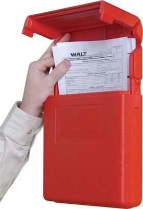 Dokumentenbox B260xH318 mm DIN A4 hoch Öffnung oben rot JUSTRITE