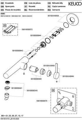 Keuco EH-WT-MI IXMO Pure UP Ausldg 197mm ES-fin
