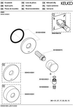 Keuco Schlauchanschluss IXMO m BrHlt Rosette rund ES-fin KEUCO