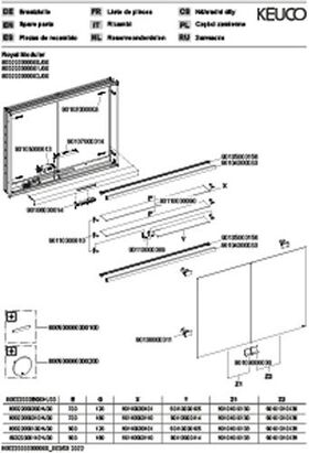 Keuco Spiegelschrank ROYAL MODULAR 2.0 Breite 1050mm Höhe 700mm Tiefe 120mm