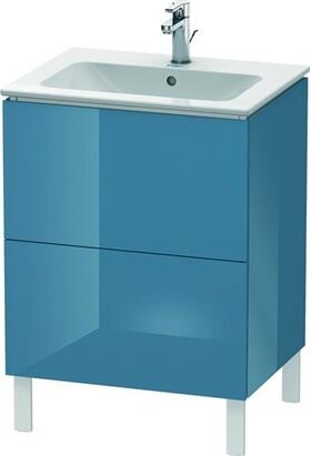 Duravit Waschtischunterbau L-CUBE 620x481x704mm stone blue hochglanz