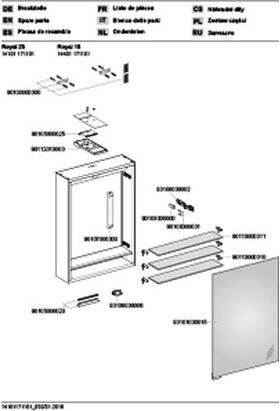 Keuco Spiegelschrank 25 ROYAL Vorb 500x720x150mm Ans re si-gb-elo A++ KEUCO